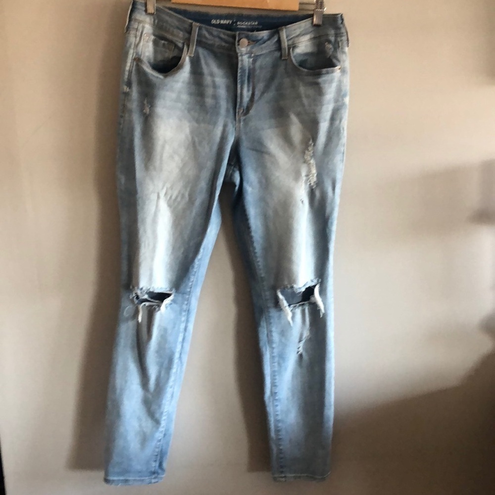 Old Navy rockstar mid rise ripped jeans